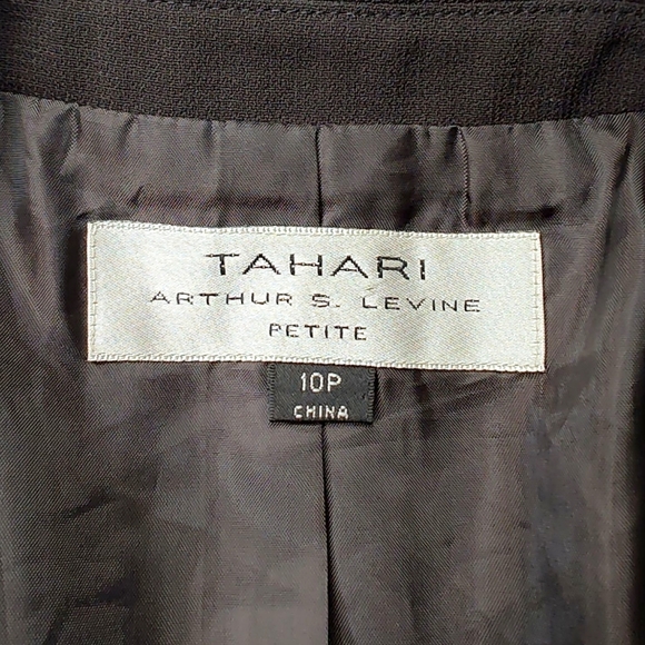 Tahari by Arthur S. Levine Women’s Chocolate Brown 2-Piece Pantsuit Set Size 10P - Picture 6 of 16